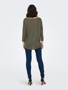 ONLY Loose Fit Round Neck Dropped shoulders Top -Major Brown - 15124402