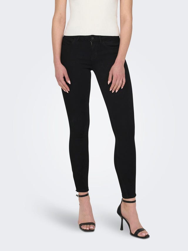 ONLY Skinny Fit Mid waist Zip detail at leg opening Jeans - 15126077