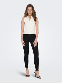 ONLY Skinny Fit Mid waist Zip detail at leg opening Jeans -Black - 15126077