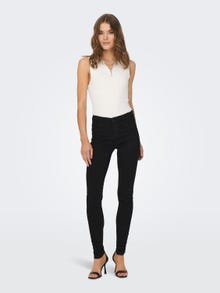 ONLY Skinny Fit Mid waist Jeans -Black Denim - 15129693
