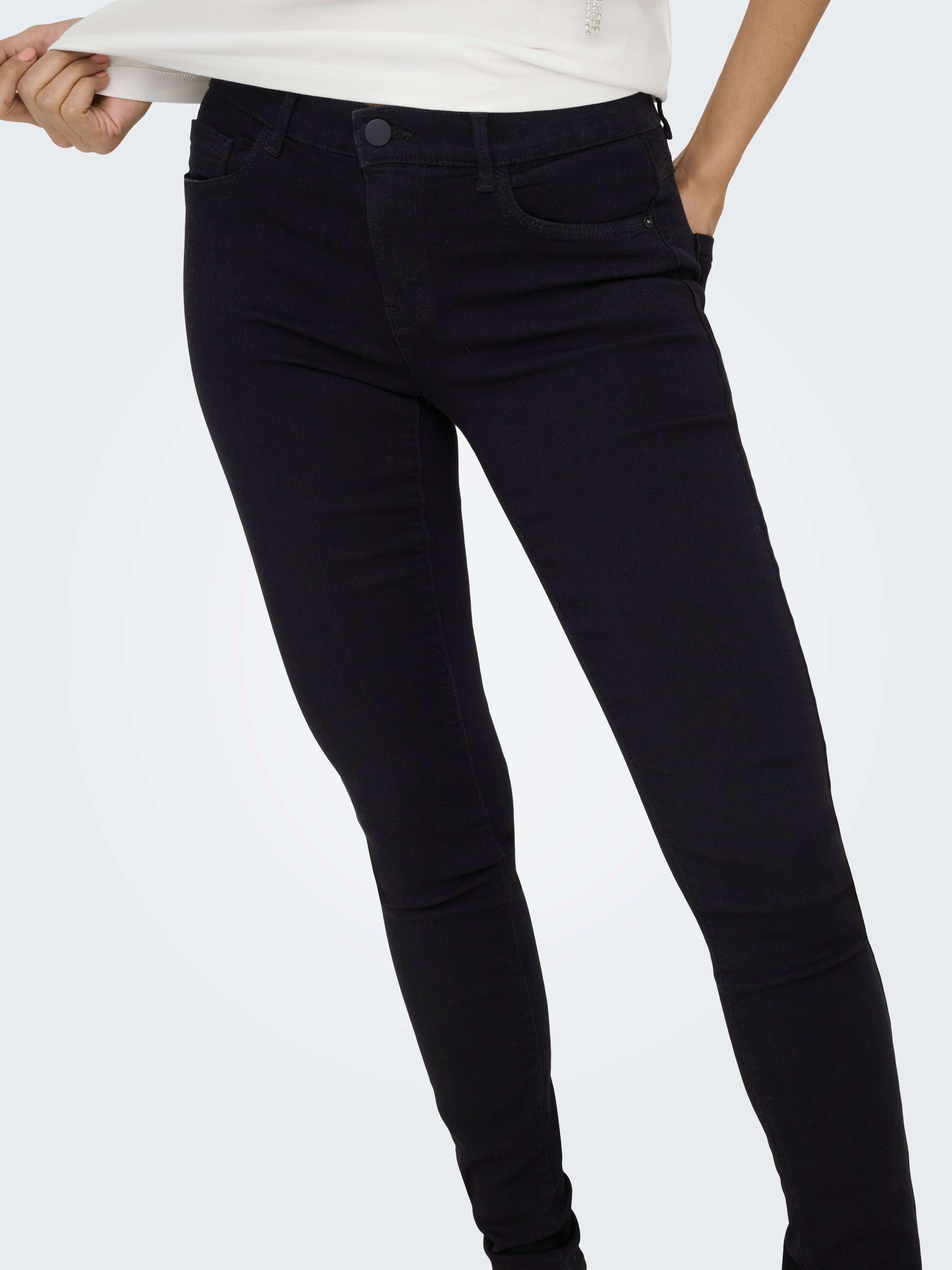ONLY Jeans Skinny Fit ONLRAIN - Vita Media In Cotone Ed Elastan - Foto 12
