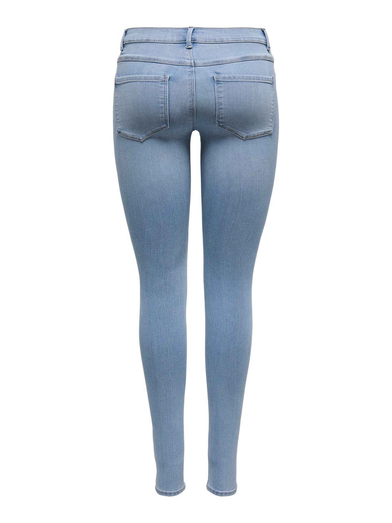 ONLY ONLRAIN Medelhög midja Skinny Fit Jeans -Light Blue Denim - 15129693