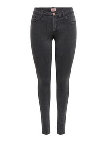 ONLY ONLRain normalhöga Skinny fit-jeans -Dark Grey Denim - 15129693