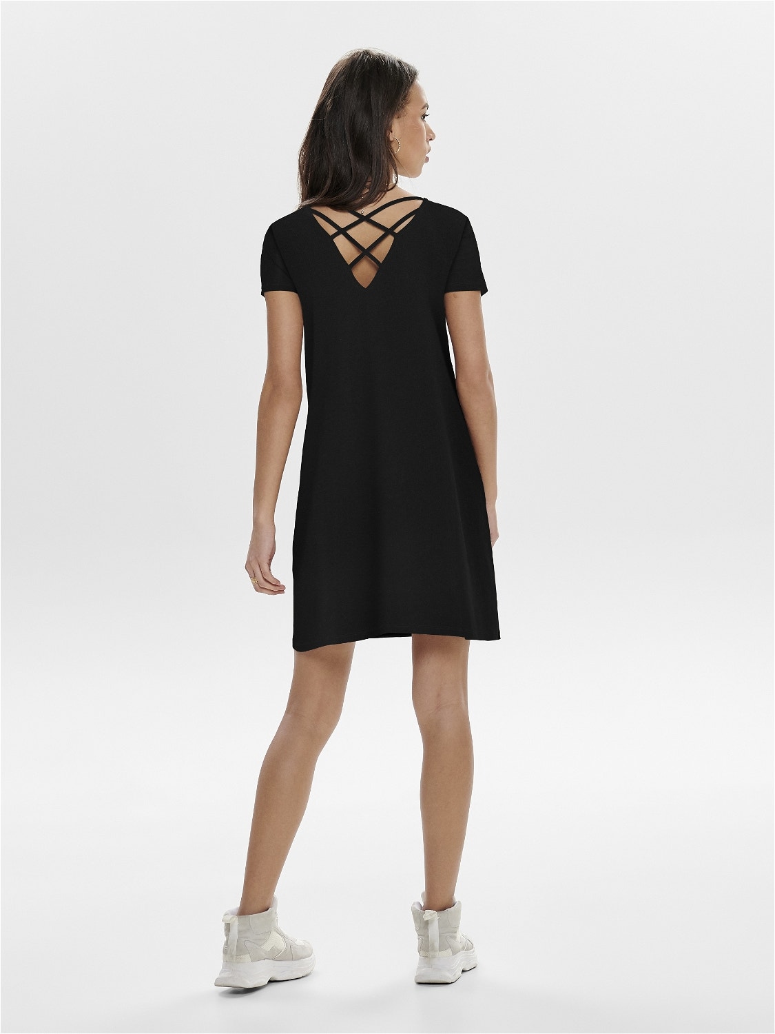 ONLY Kortærmet mini kjole -Black - 15131237