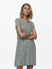 ONLY Regular fit O-hals Korte jurk -Balsam Green - 15131237