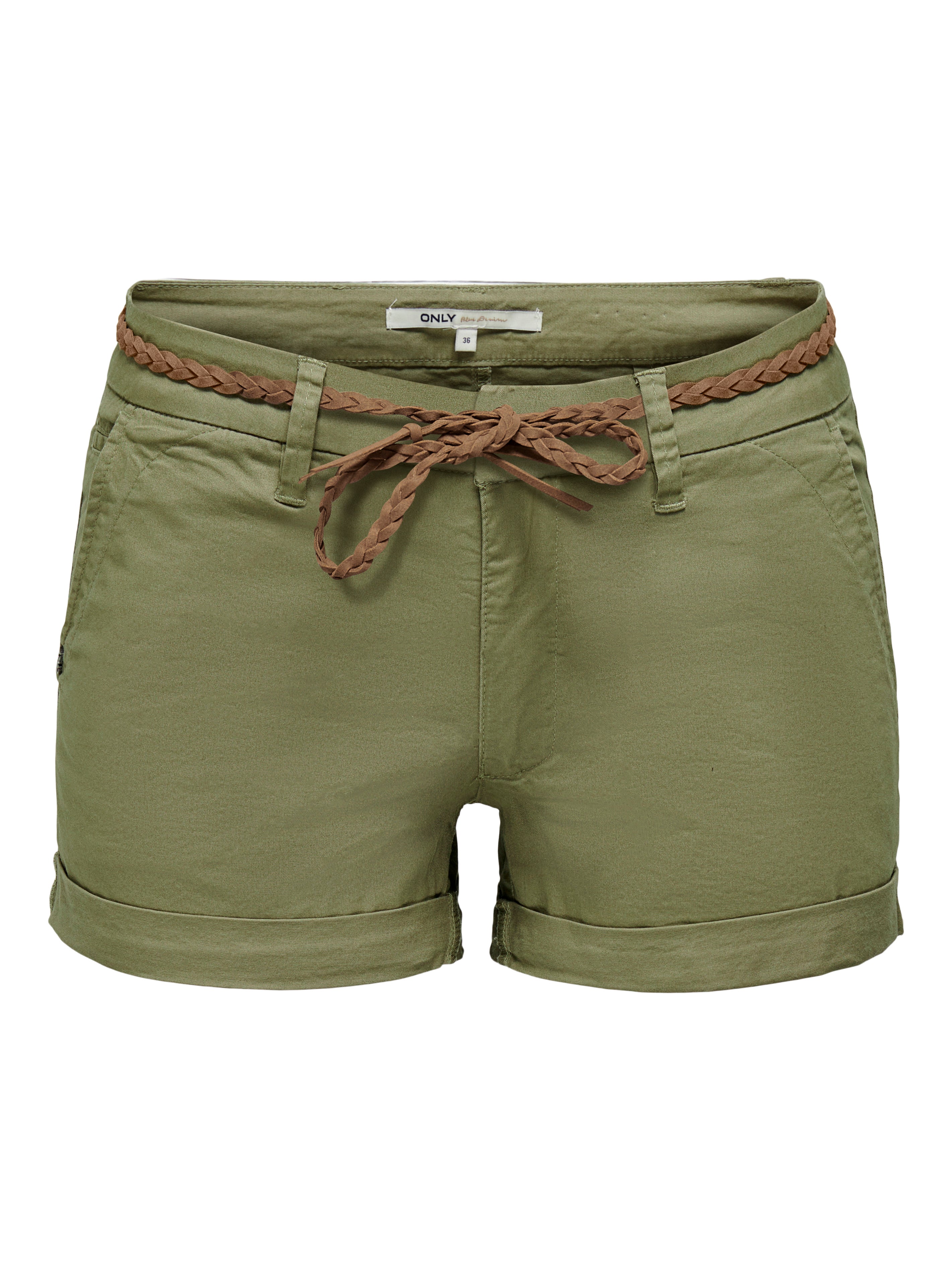 ONLEVELYN Mittlere Taille Normal geschnitten Shorts | Mittelgrün 