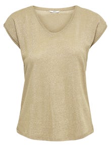 ONLY Loose Fit Round Neck Top -Gold Colour - 15136069