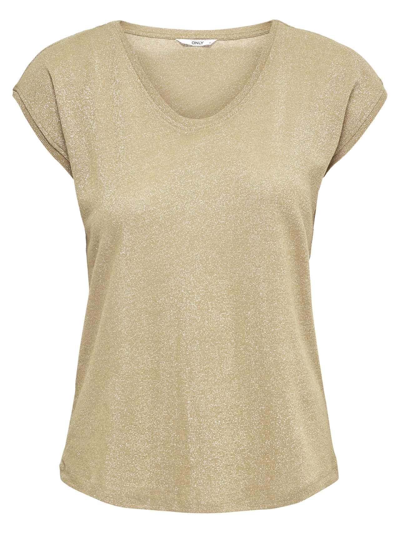ONLY Loose fit Top met korte mouwen -Gold Colour - 15136069