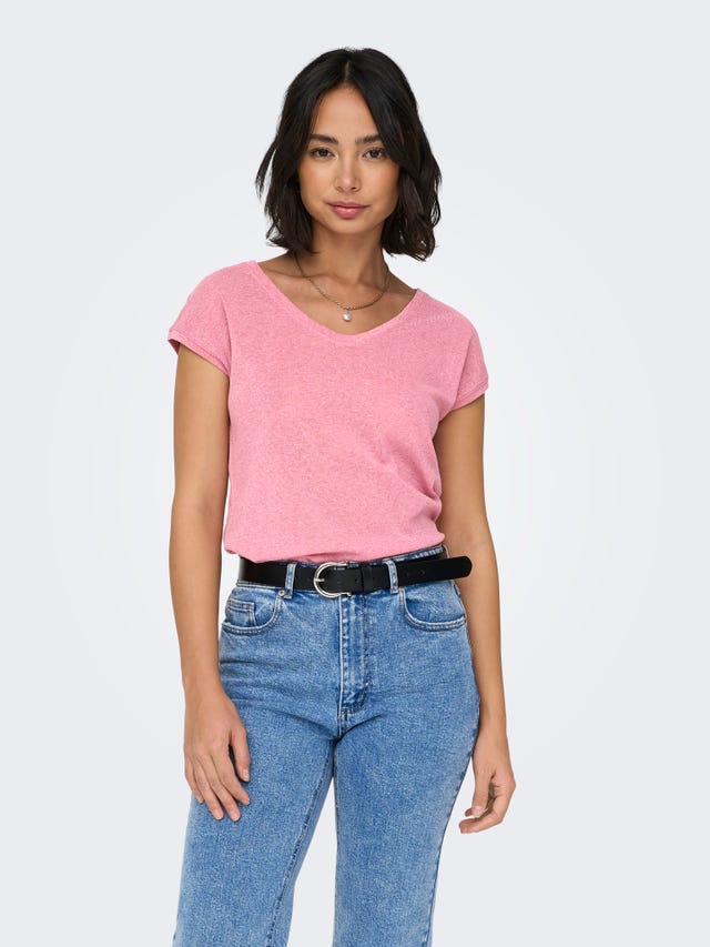 ONLY Loose Short Sleeved Top - 15136069