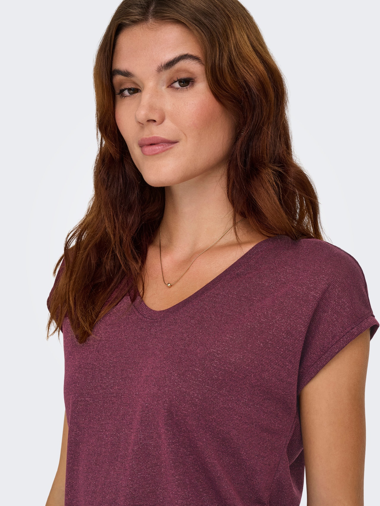 ONLY ONLSILVERY Μπλούζα -Burgundy - 15136069