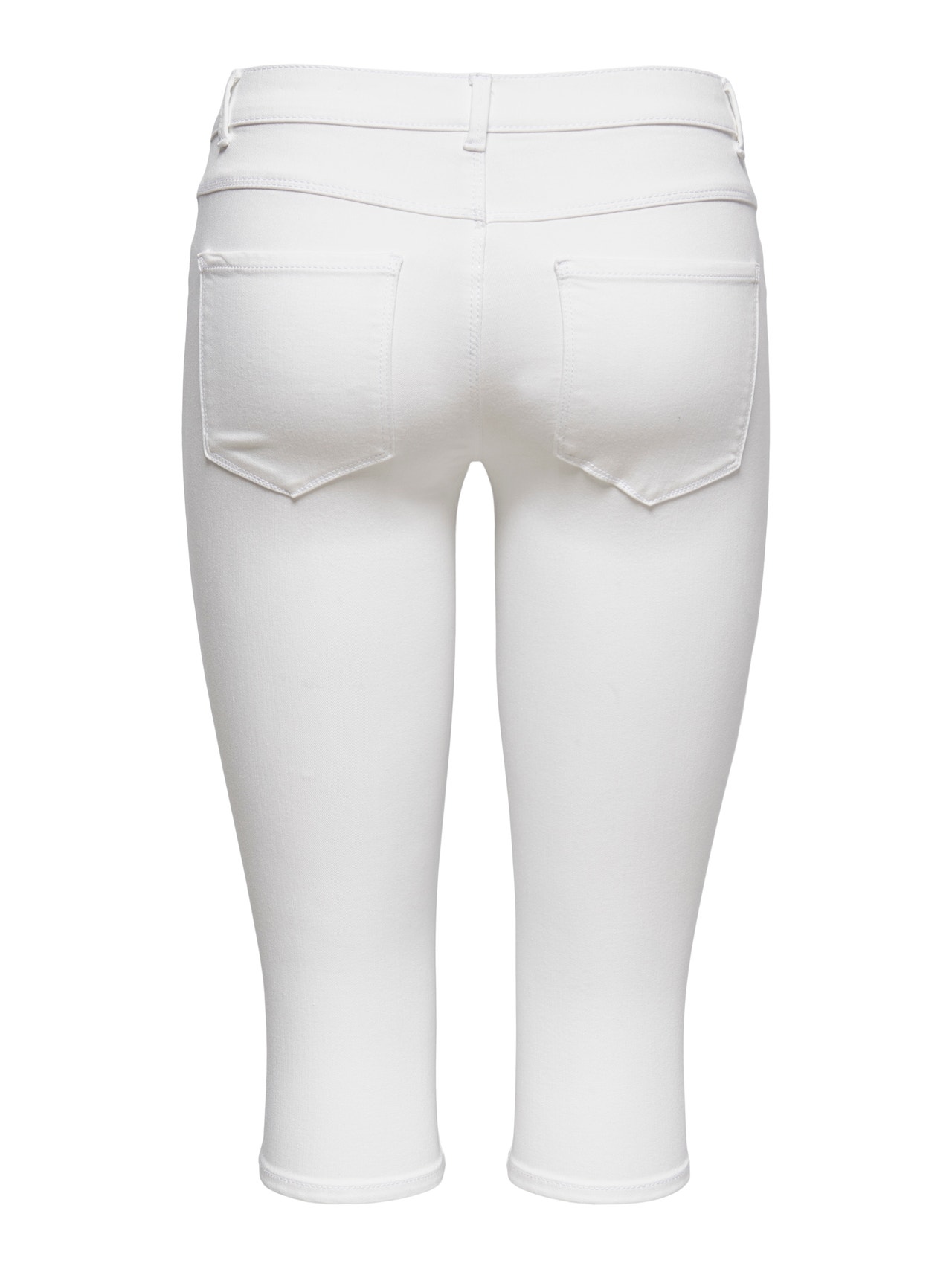 ONLY ONLRAIN Regular waist Skinny Fit Denim shorts -White - 15136463