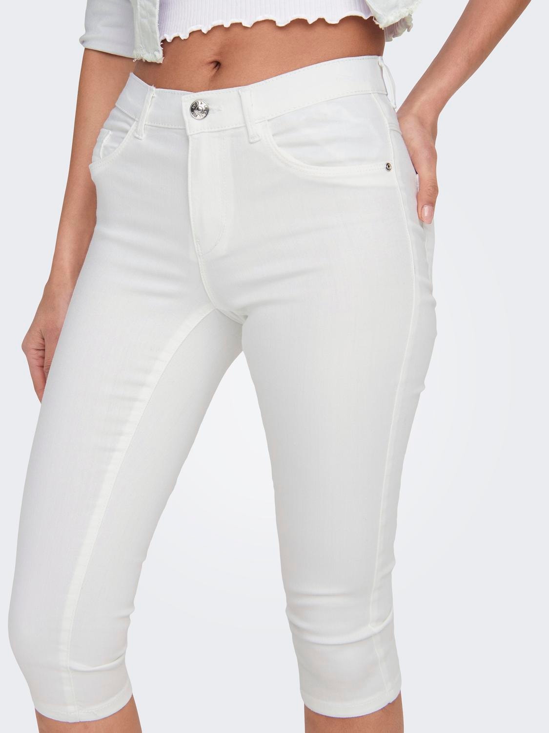 ONLY Shorts Skinny Fit Taille moyenne -White - 15136463