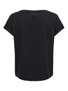 ONLY Locker geschnitten Rundhals Fledermaus-Ärmel T-Shirt -Black - 15137012