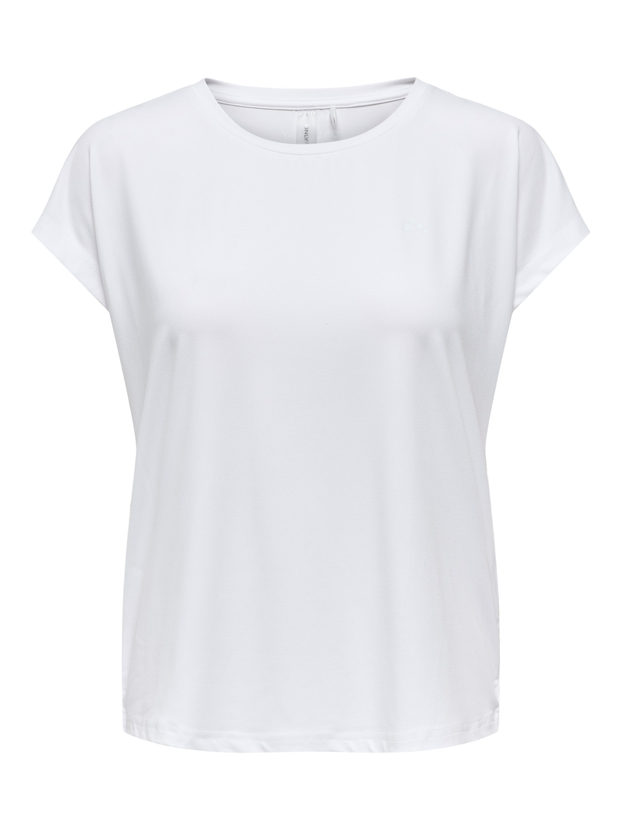 ONLY Locker geschnitten Rundhals Fledermaus-Ärmel T-Shirt -White - 15137012