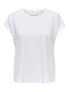 ONLY T-shirts Loose Fit Col rond Manches chauve-souris -White - 15137012