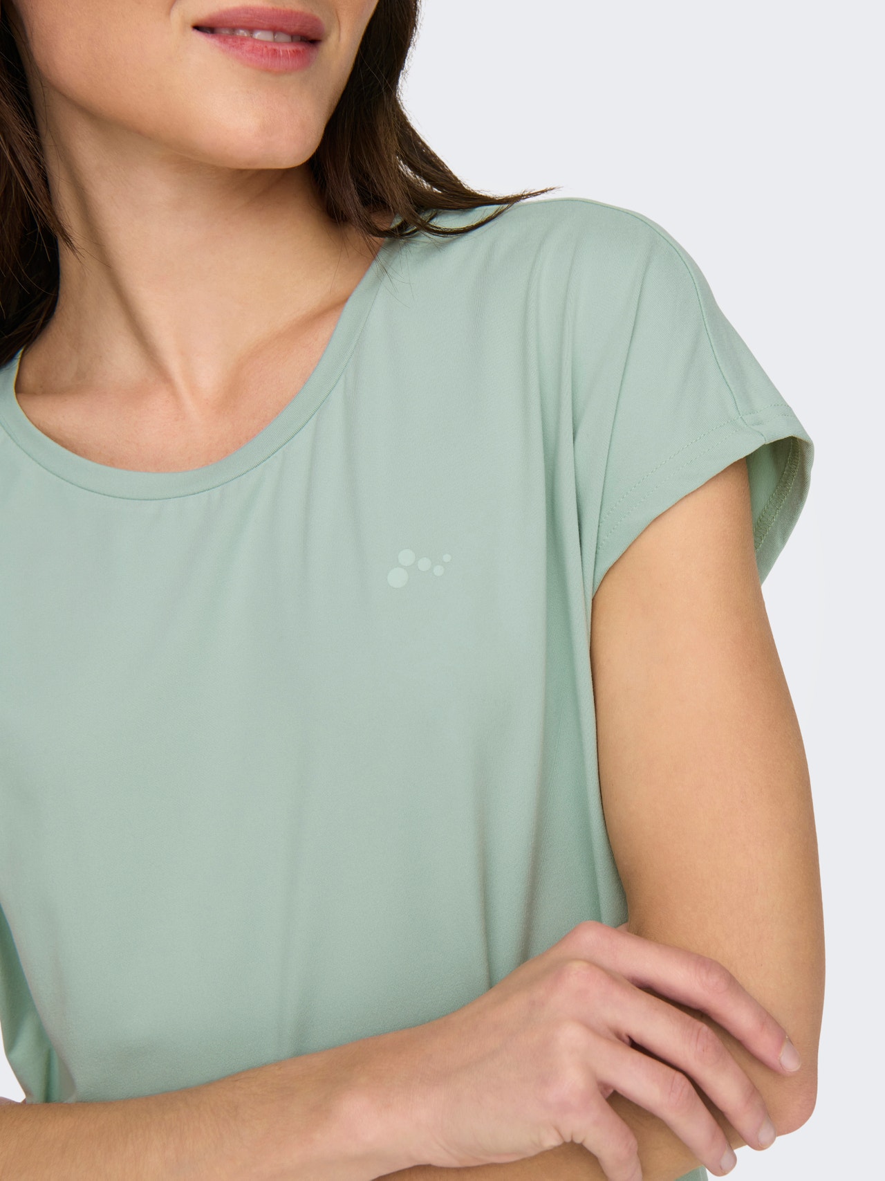 ONLY Loose Fit Round Neck Batwing sleeves T-Shirt -Frosty Green - 15137012
