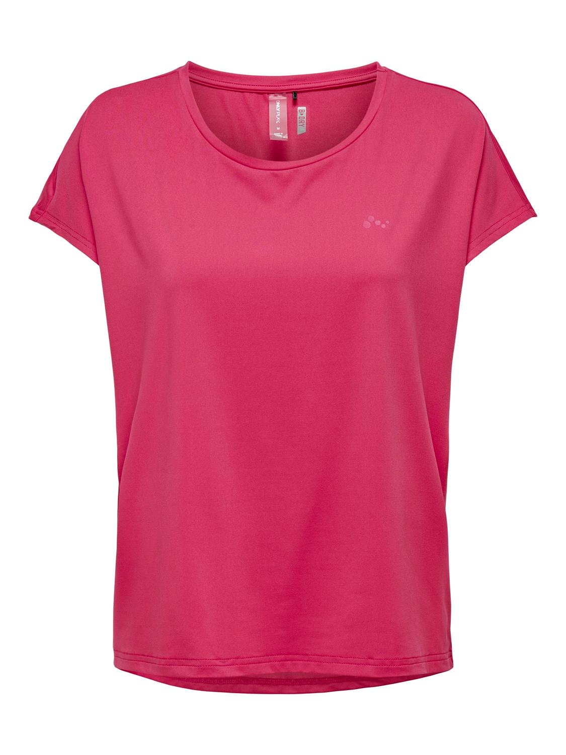ONLY T-shirts Loose Fit Col rond Manches chauve-souris -Raspberry Sorbet - 15137012