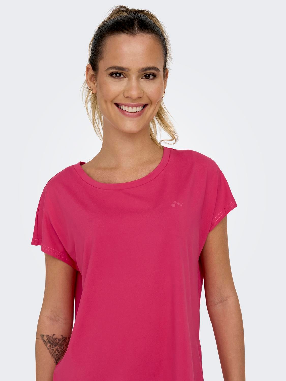 ONLY Loose fit training t-shirt -Raspberry Sorbet - 15137012
