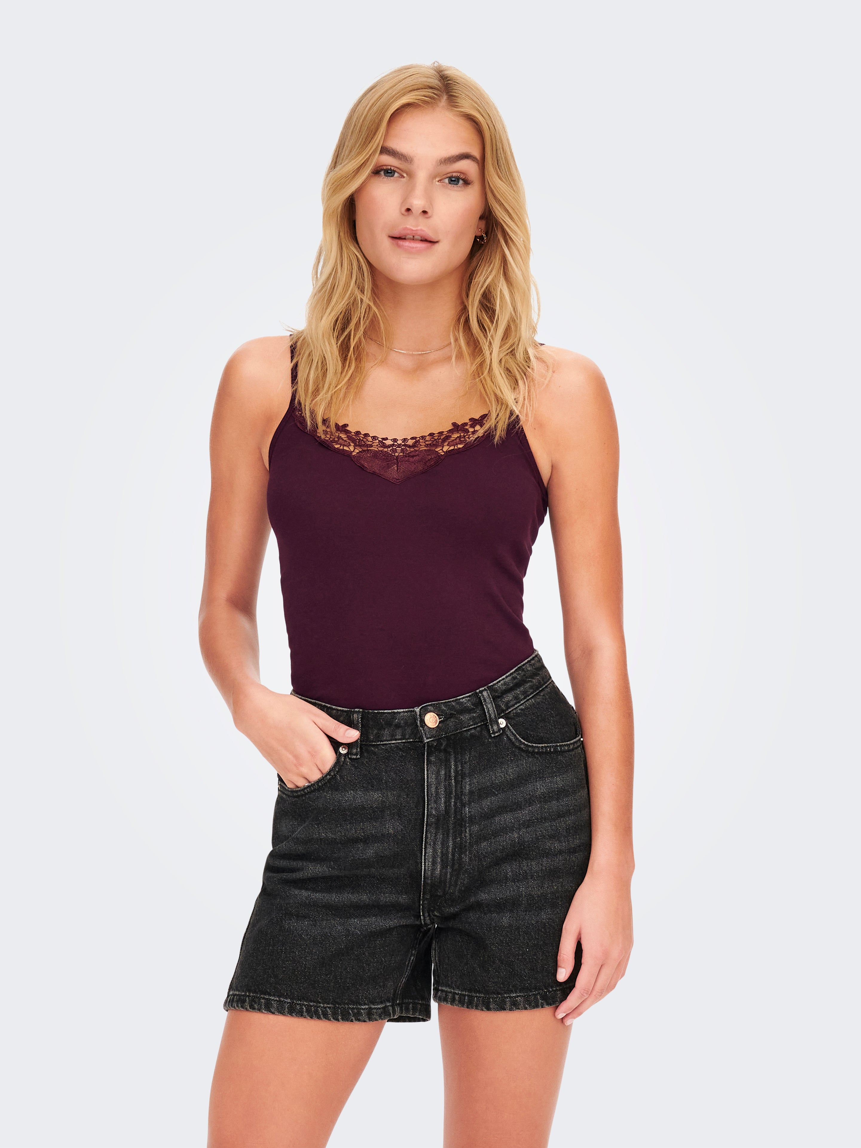 Thumbnail - Normal Geschnitten Rundhals Tank-top