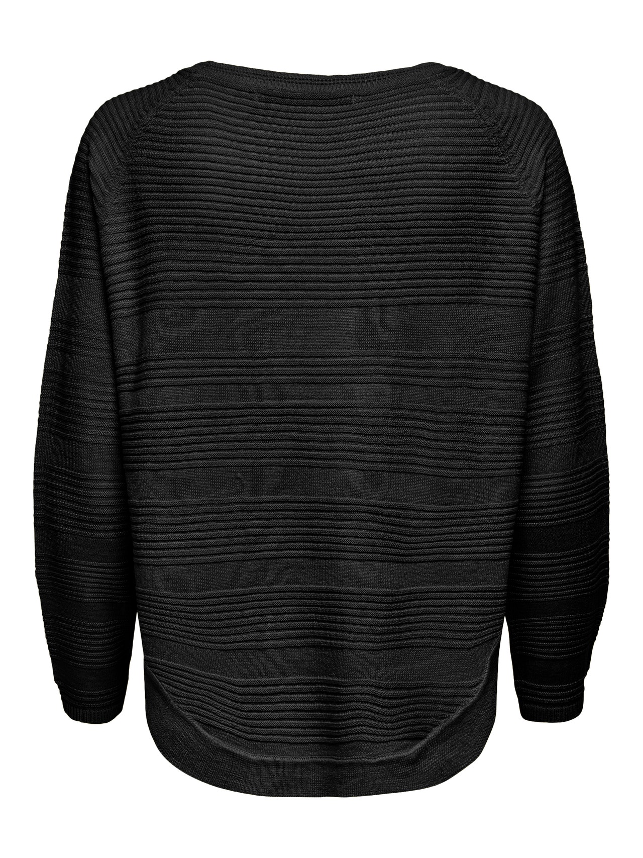 ONLY Enfärgad Stickad tröja -Black - 15141866