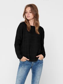 ONLY Couleur unie Pull en maille -Black - 15141866