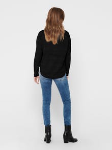 ONLY Enfärgad Stickad tröja -Black - 15141866