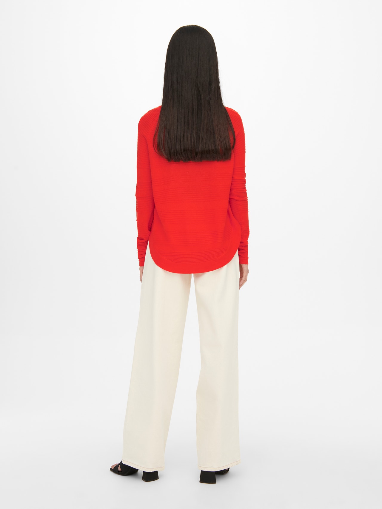 ONLY Ensfarget Strikket pullover -Red Clay - 15141866