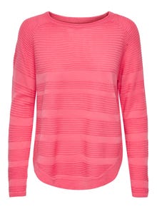ONLY Regular Fit Round Neck Pullover -Sun Kissed Coral - 15141866