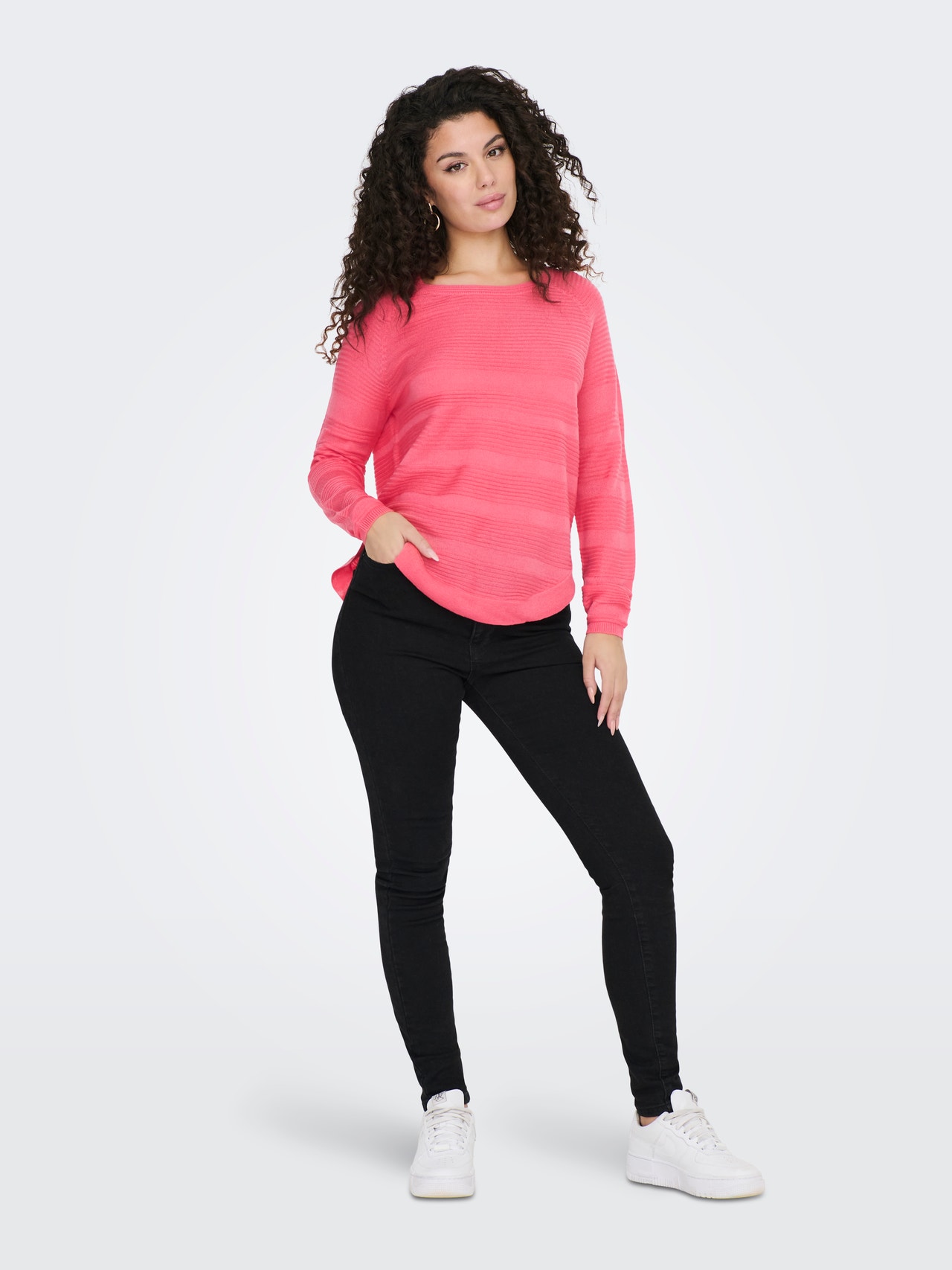 ONLY Regular fit O-hals Pullover -Sun Kissed Coral - 15141866