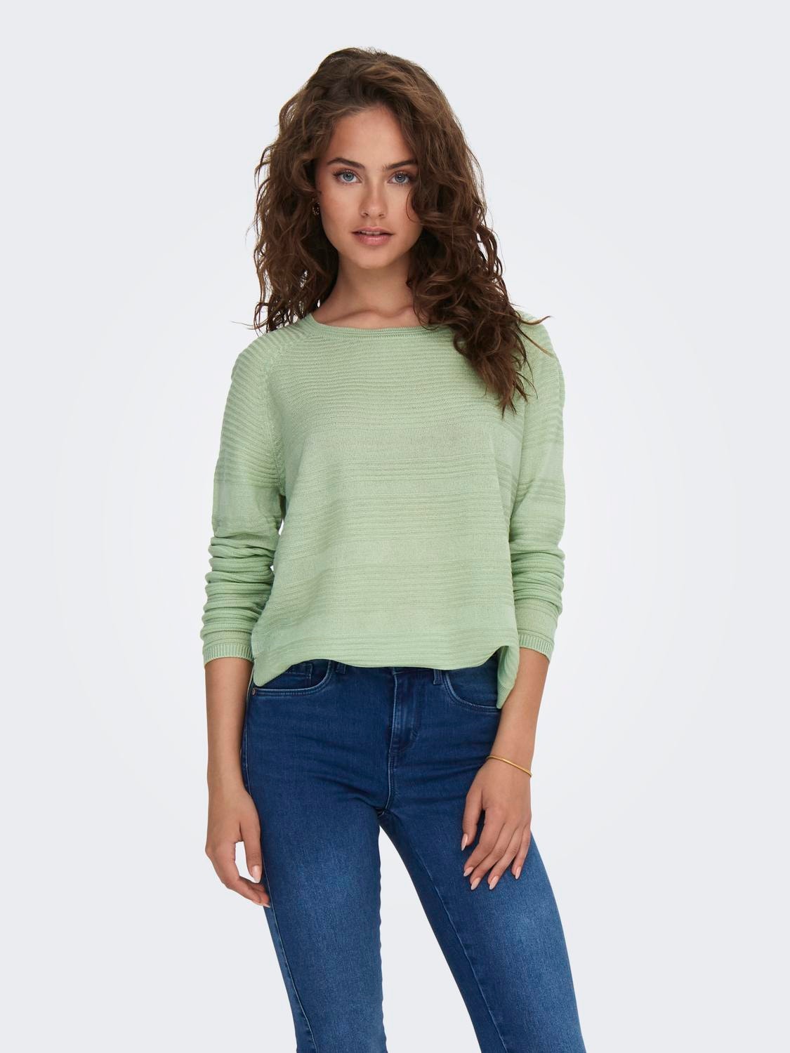 ONLY Regular fit O-hals Pullover -Smoke Green - 15141866