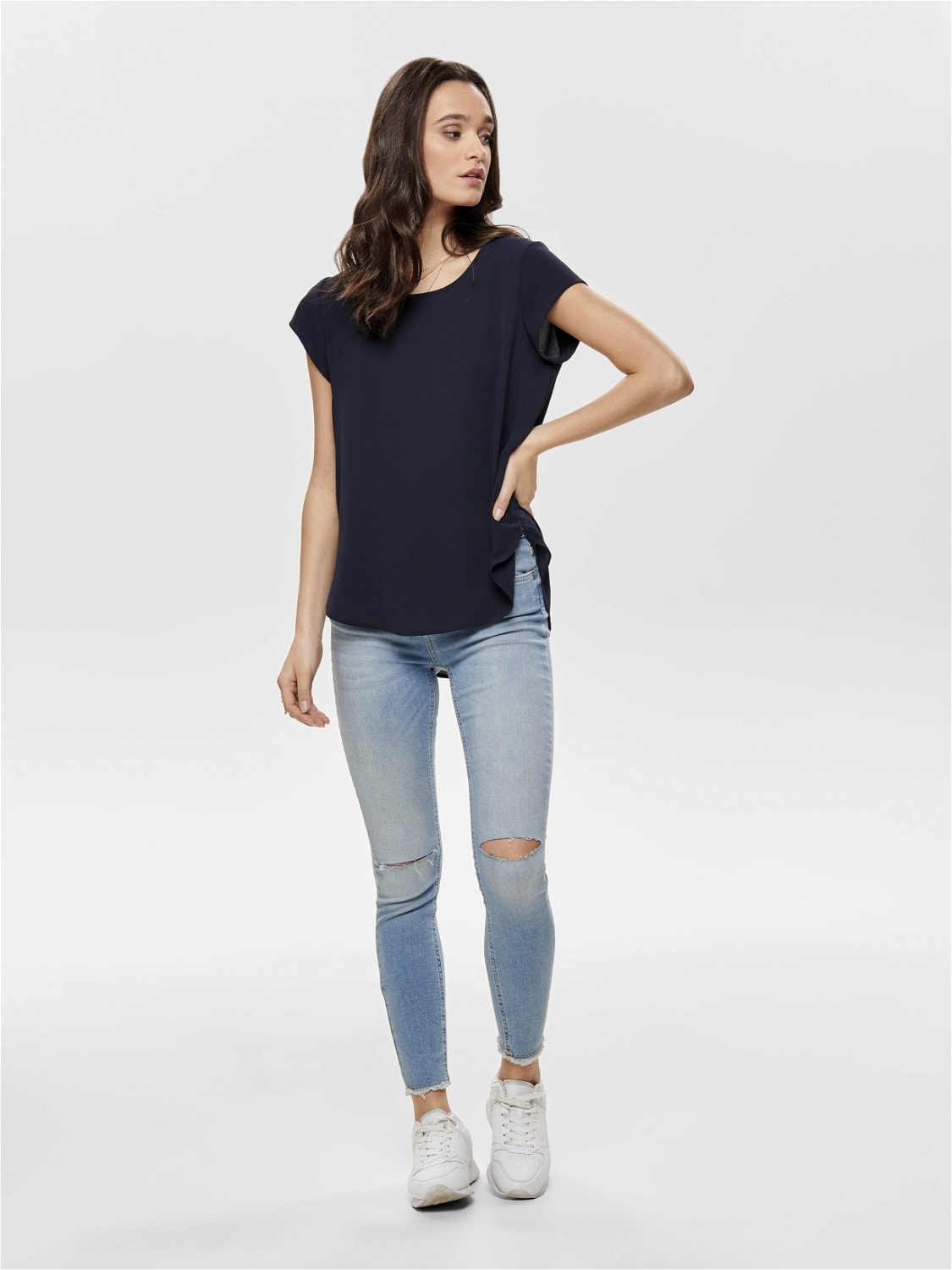 ONLY Loose Short Sleeved Top -Night Sky - 15142784