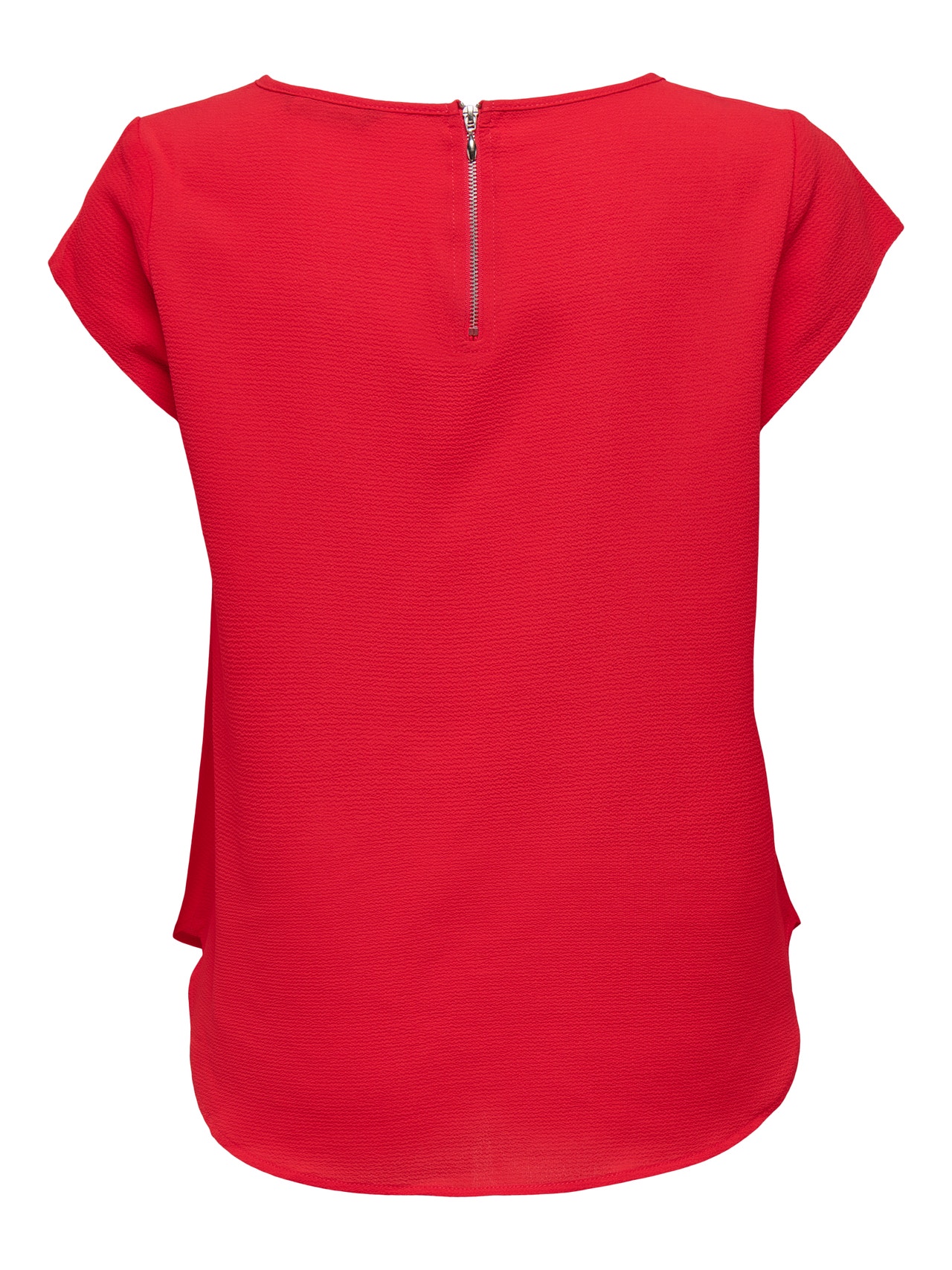 ONLY Loose Short Sleeved Top -High Risk Red - 15142784