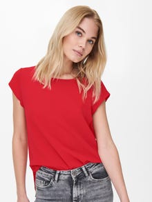 ONLY Loose fit Kortärmad topp -High Risk Red - 15142784