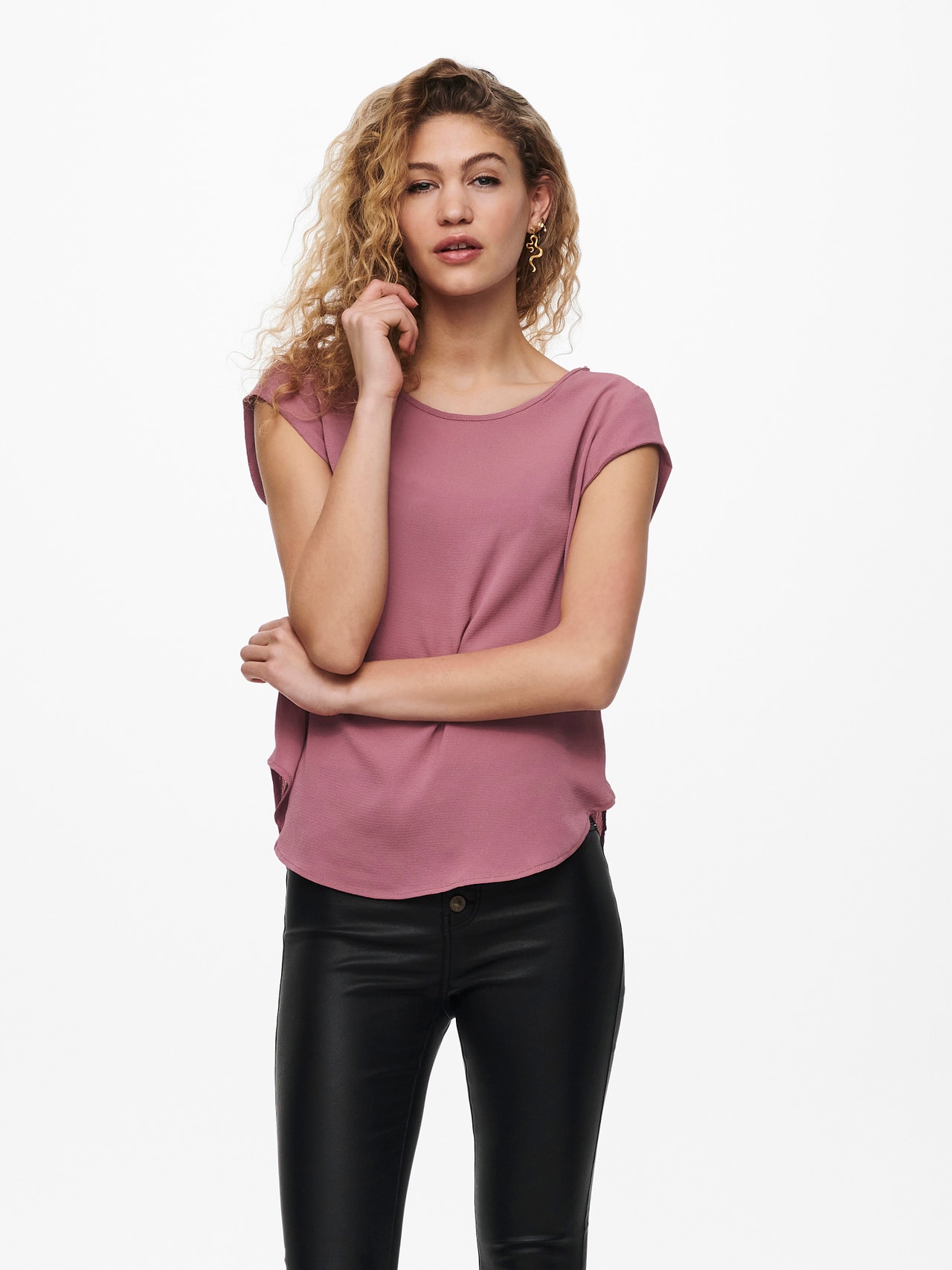 ONLY Loose fit Top met korte mouwen -Mesa Rose - 15142784