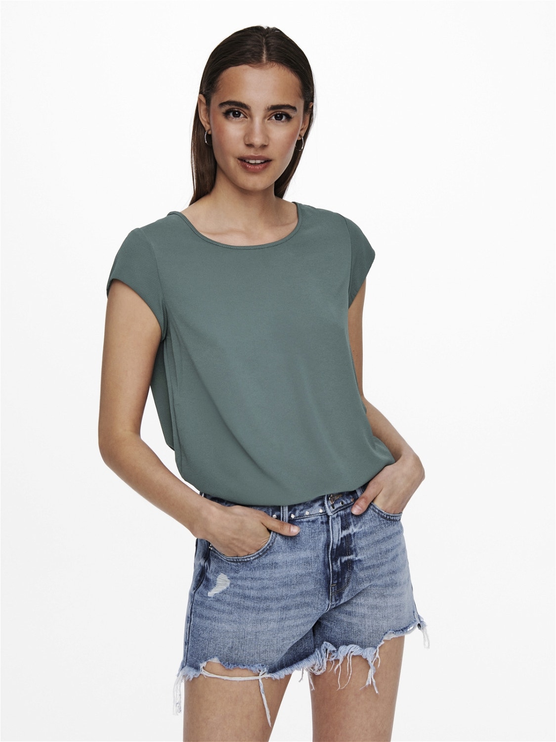 ONLY Regular Fit Round Neck Top -Balsam Green - 15142784
