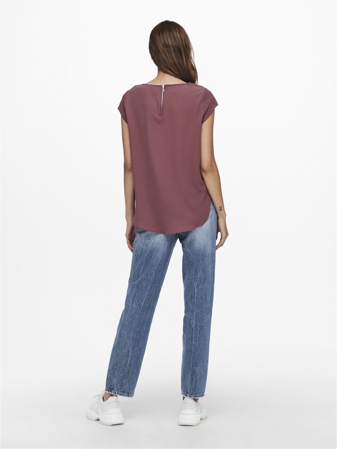 ONLY Loose Short Sleeved Top -Rose Brown - 15142784