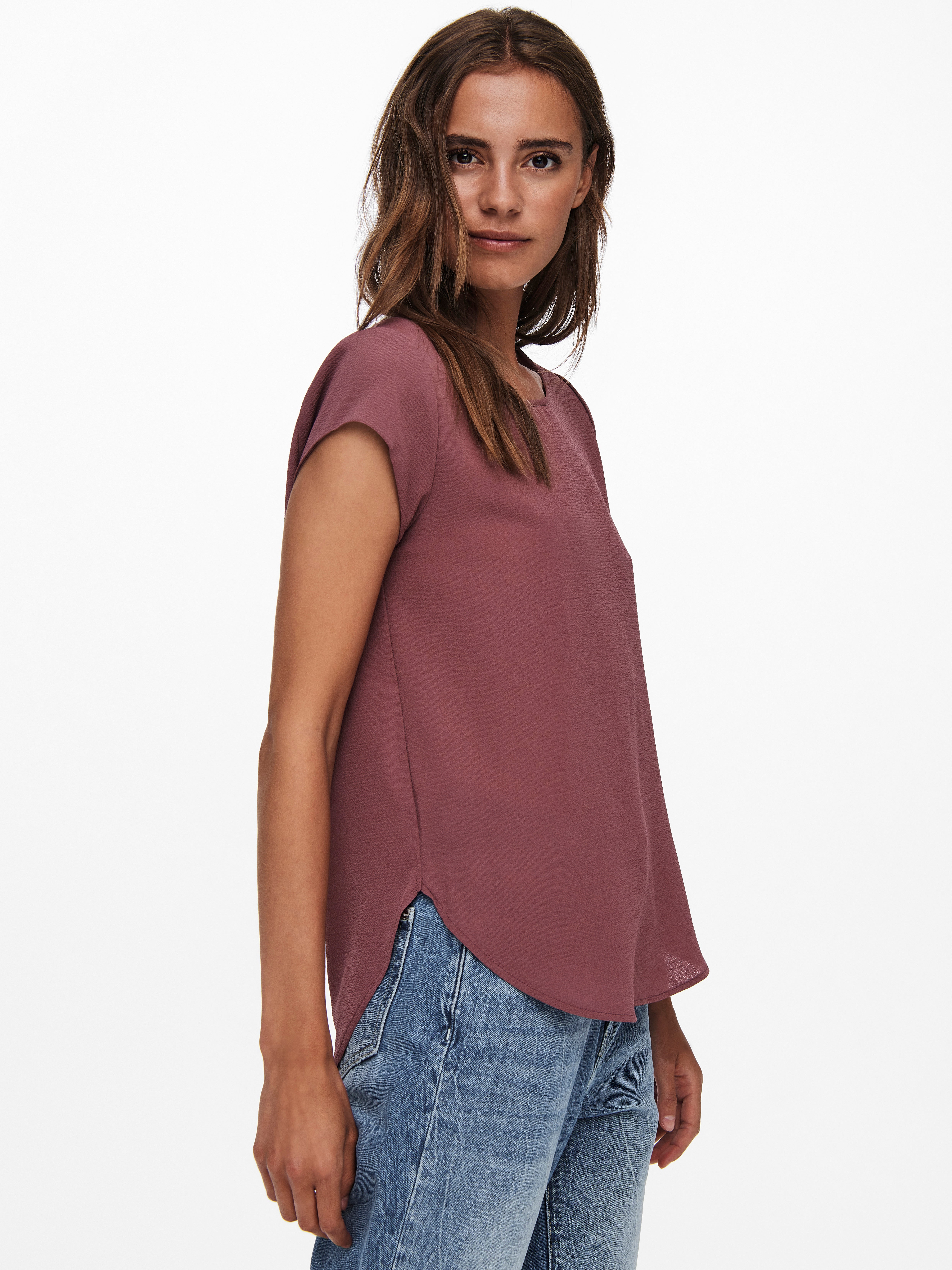 Only loose fit discount top met korte mouwen