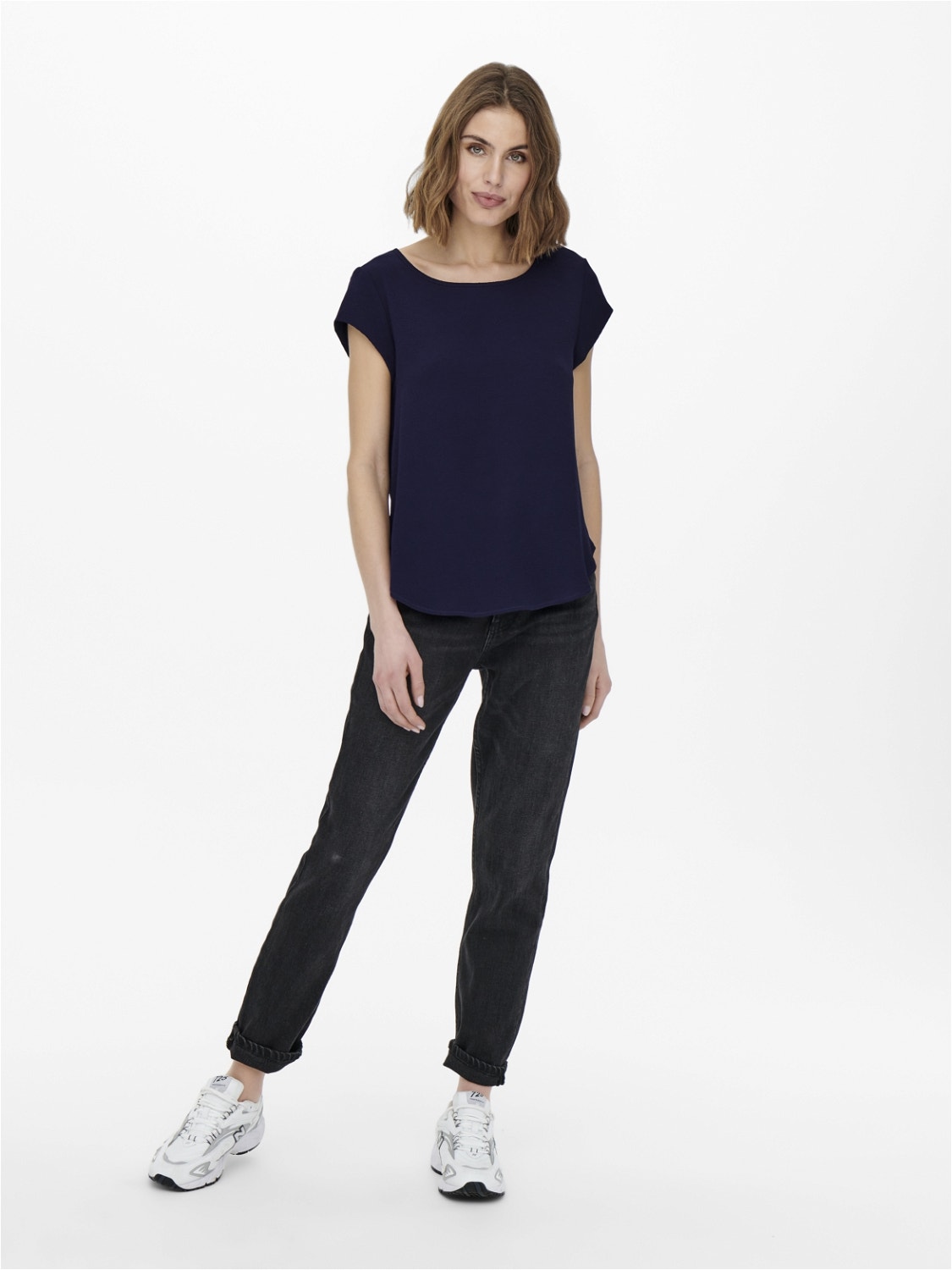 ONLY Regular Fit Round Neck Top -Evening Blue - 15142784