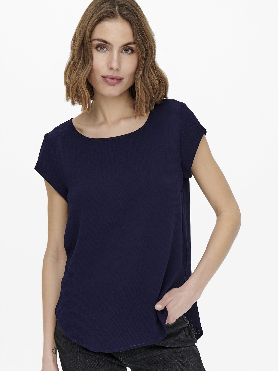 ONLY Loose Top à manches courtes -Evening Blue - 15142784