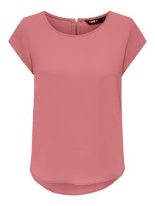 ONLY Loose fit Kortärmad topp -Dusty Rose - 15142784