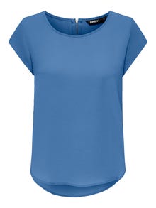 ONLY Loose Short Sleeved Top -Blue Yonder - 15142784
