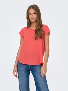 ONLY Loose Short Sleeved Top -Cayenne - 15142784
