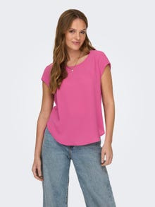 ONLY Loose Short Sleeved Top -Raspberry Rose - 15142784