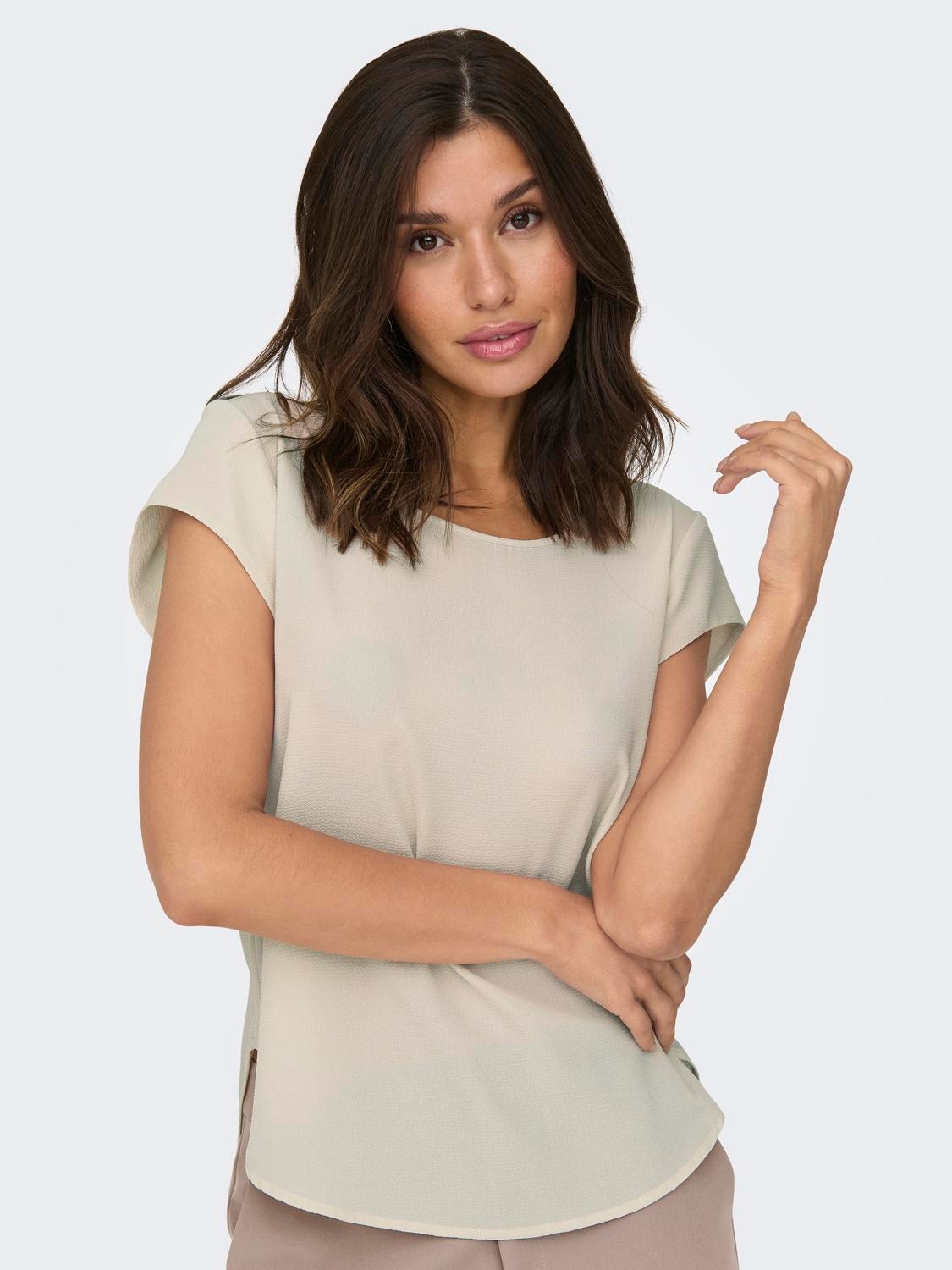 ONLY Loose Top à manches courtes -Moonbeam - 15142784