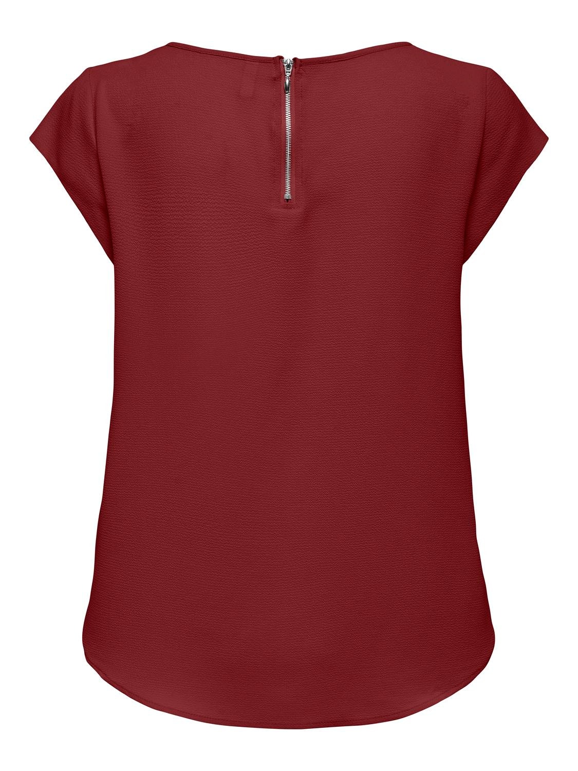 ONLY Regular Fit Round Neck Top -Syrah - 15142784