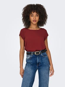 ONLY Loose Short Sleeved Top -Syrah - 15142784