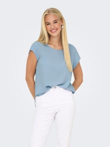 ONLY Tavapärane lõige Ümmargune kaelus Top -Soft Chambray - 15142784