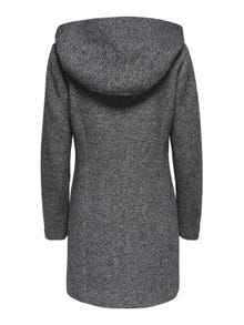 ONLY Coat with hood -Dark Grey Melange - 15142911