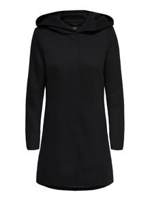 ONLY Coat with hood -Black - 15142911