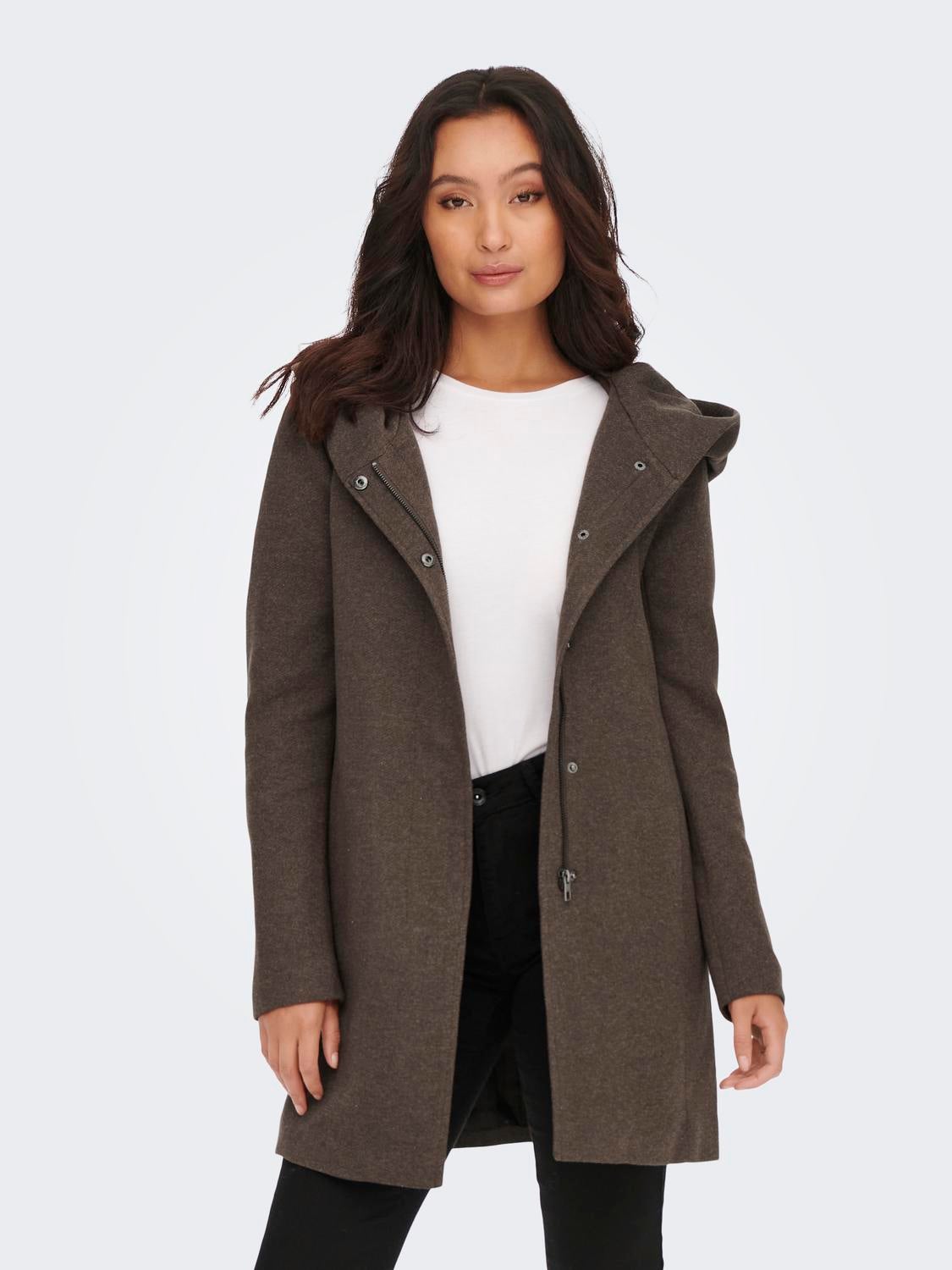 Hooded wool 2025 jacket womens